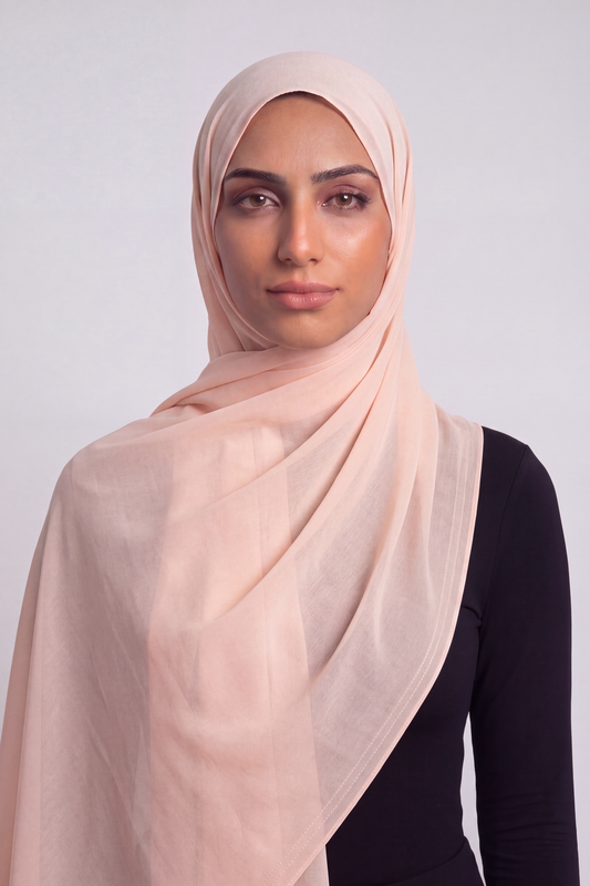 Rosewater Double Stitch Thai Modal hijab by Al Emira