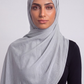 Sea Mist Grey Double Stitch Thai Modal hijab by Al Emira