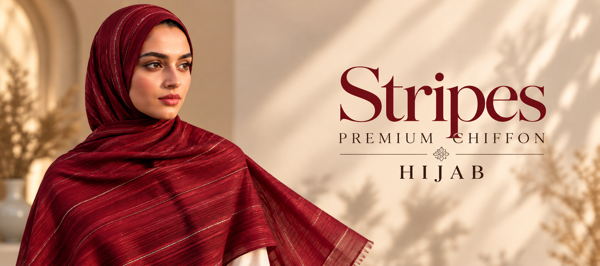Shop stripes chiffon hijabs at Al Emira