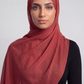 Sultanate Red Double Stitch Thai Modal hijab by Al Emira