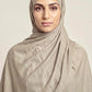 Warm Stone Grey Single Stitch Thai Modal hijab by Al Emira