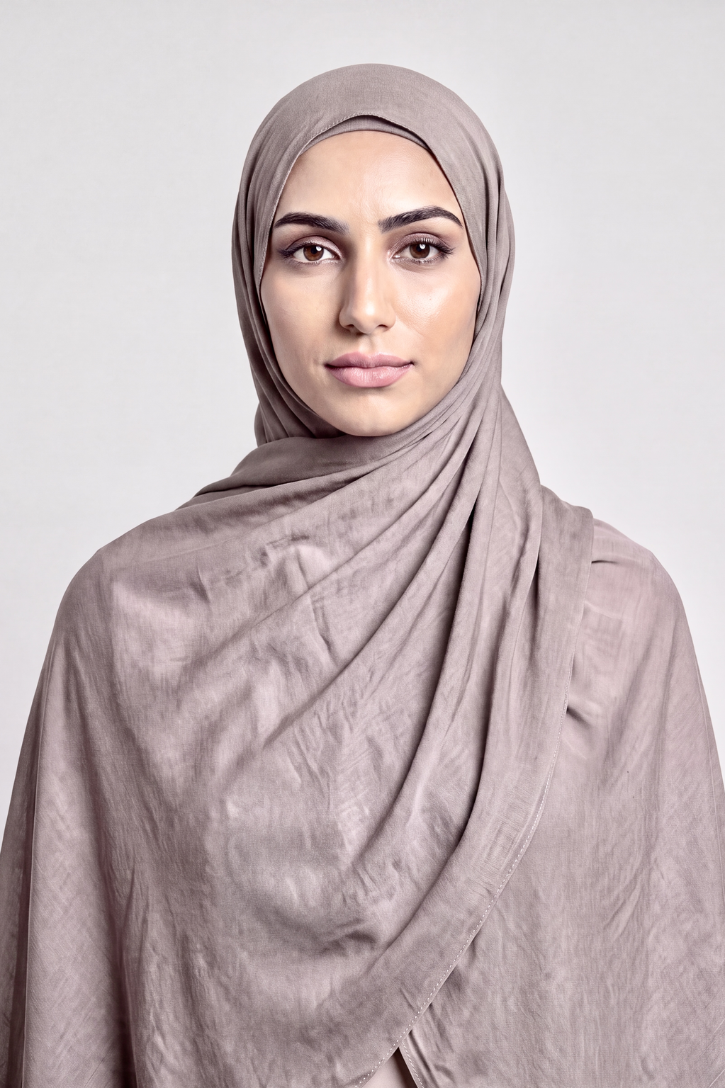 Warm Taupe Single Stitch Thai Modal hijab by Al Emira